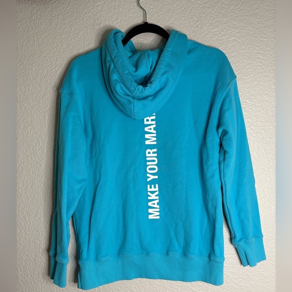 Peloton Hoodie Women's Size M Blue Make Your Mark Pullover Sweatshirt - Picture 3 of 6
